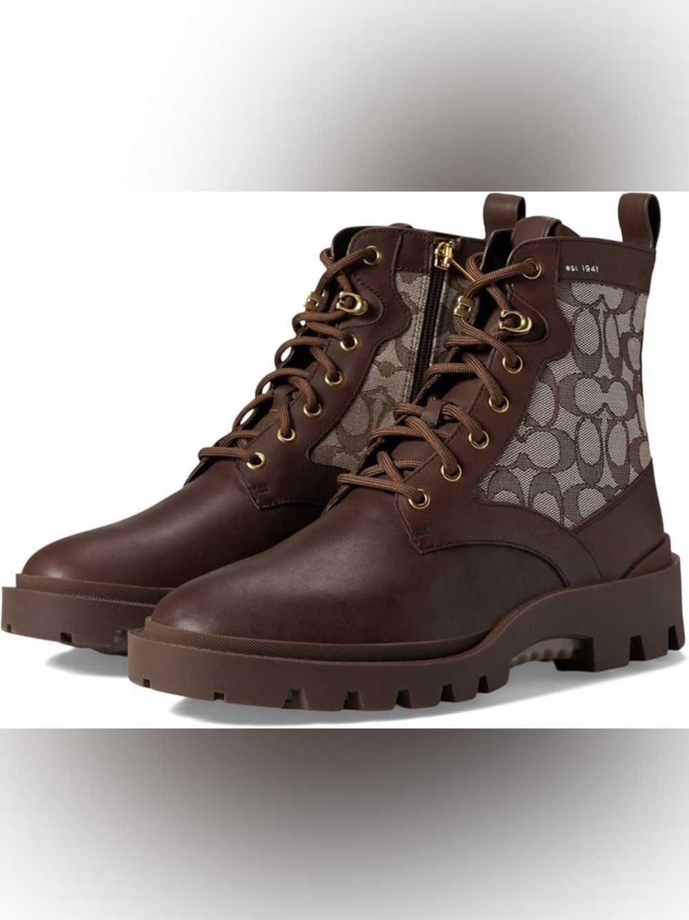 🔥Host Pick🔥Coach CitySole Signature Lace-Up Boot Men’s 8.5 Chunky Combat Hiker